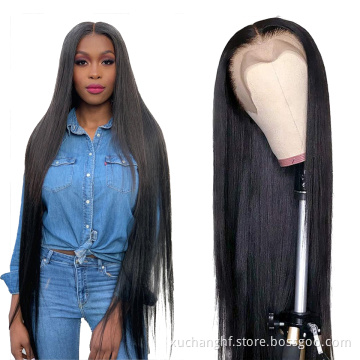 Raw Brazilian Virgin Human Hair Full Lace Frontal Closure Wig Cheap Straight 13X6 Hd Lace Front Wig Human Hair Vendor